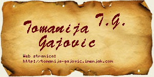 Tomanija Gajović vizit kartica